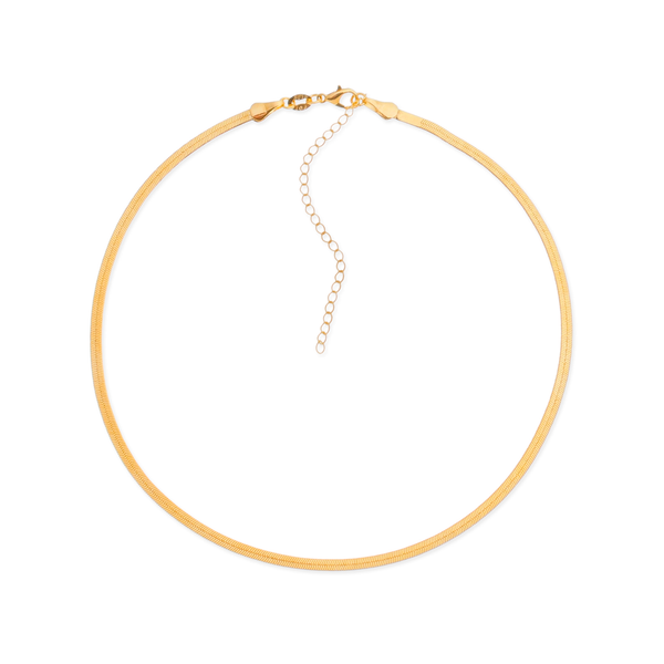 Colar Dourado Chocker de Fita